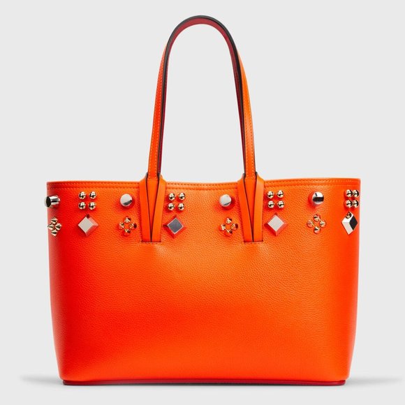Christian Louboutin Handbags - Christian Louboutin Cabata Spiked Studded Empire Leather Tote Bag Sunrise